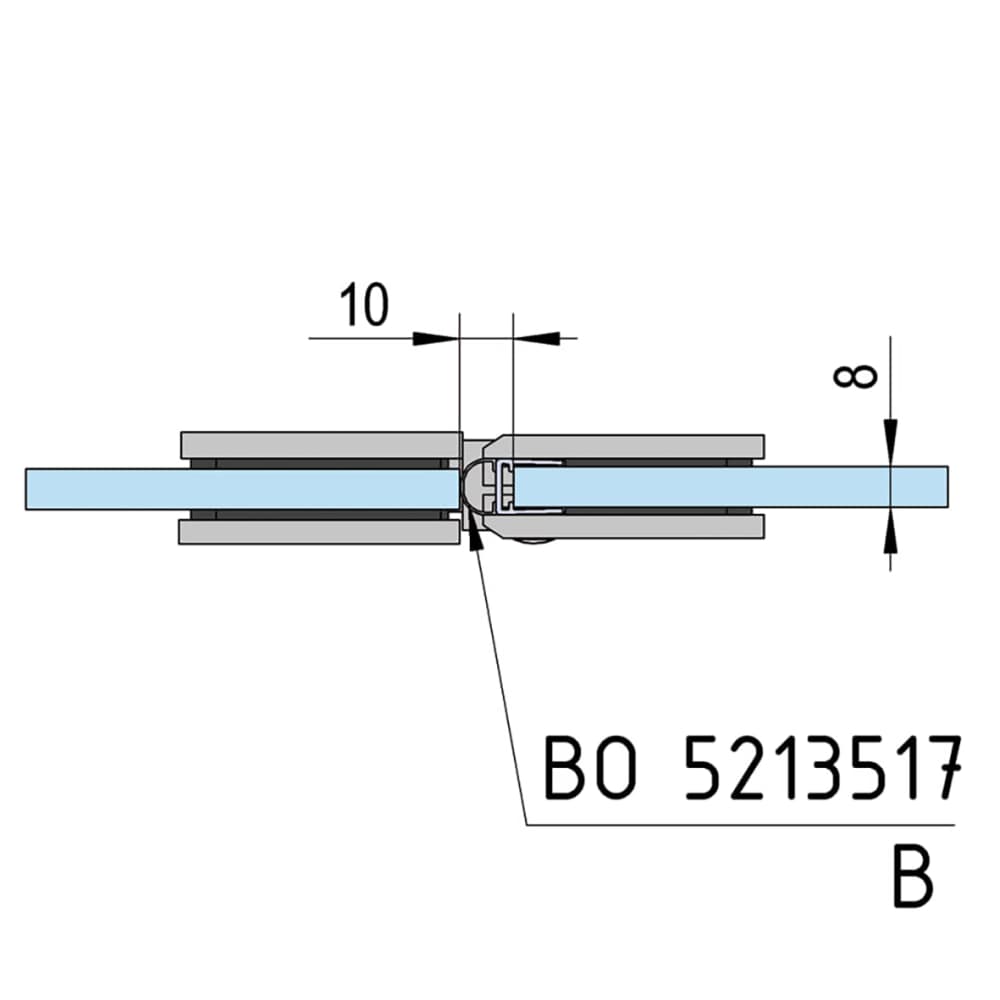Bohle Bilbao Select Glass to Glass Shower Hinge - 180° - 8-12mm Glass - Matt Black