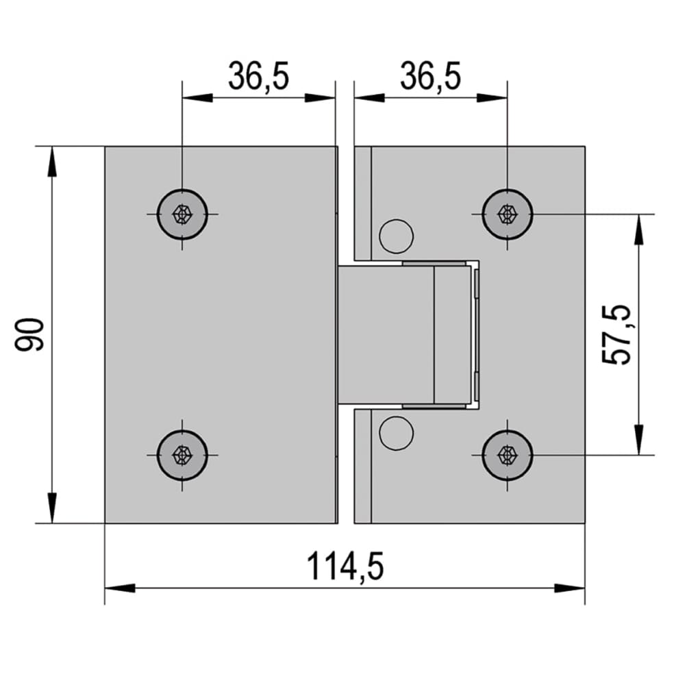 Bohle Bilbao Select Glass to Glass Shower Hinge - 180° - 8-12mm Glass - Matt Black