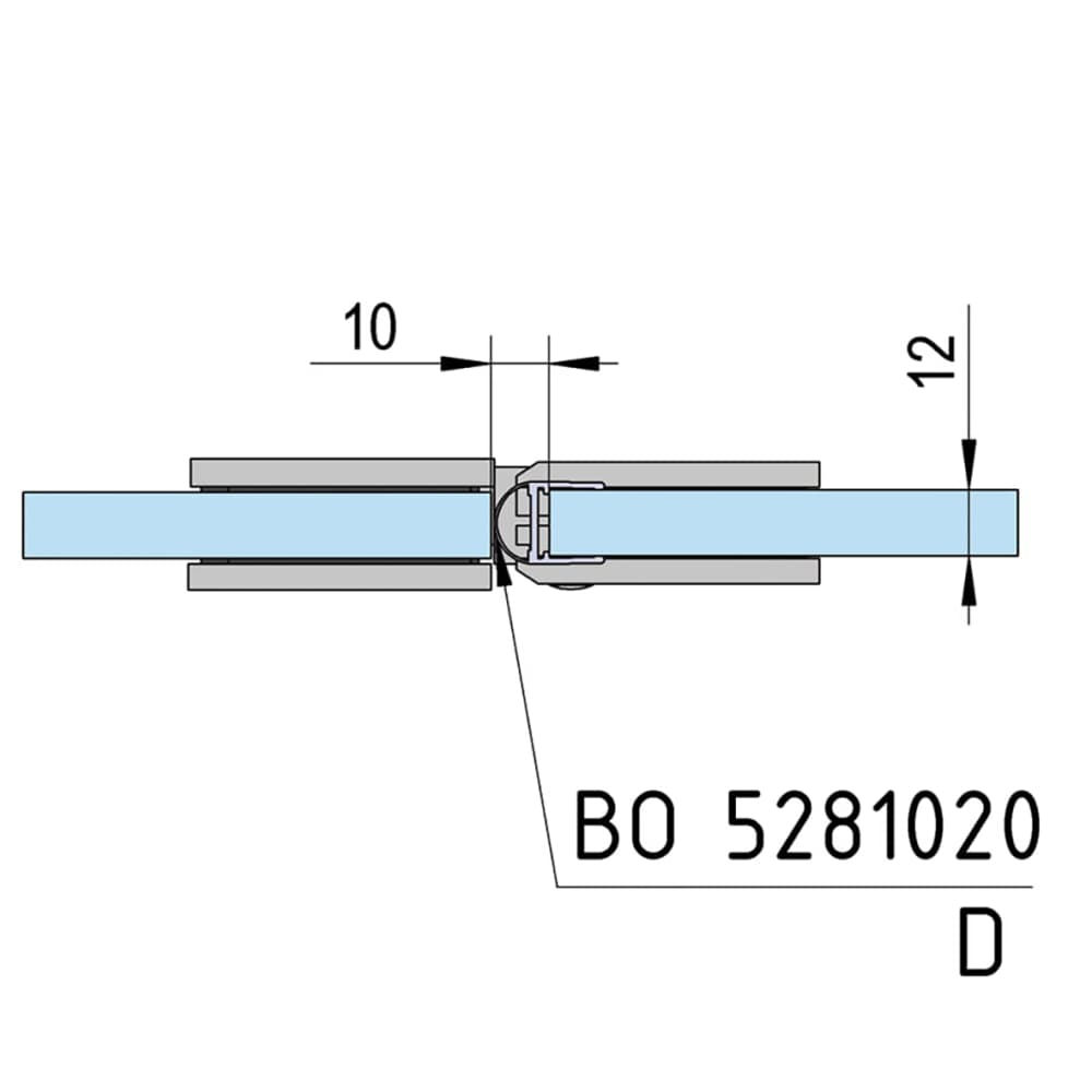 Bohle Bilbao Select Glass to Glass Shower Hinge - 180° - 8-12mm Glass - Matt Black