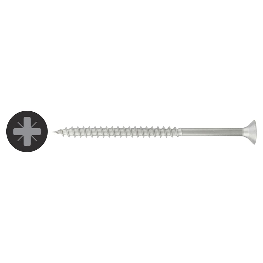 Reisser R2 Retinox Pozi Countersunk Wood Screws - 5.0 x 80mm - A2 Stainless Steel - Pack of 200