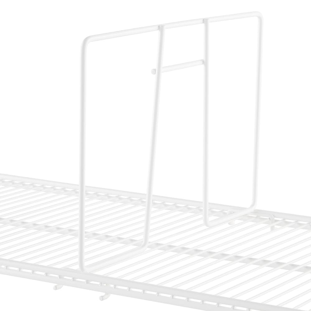 elfa Top Track System - Click In Ventilated Wire Shelf Divider - 411 x 54 x 200mm - White