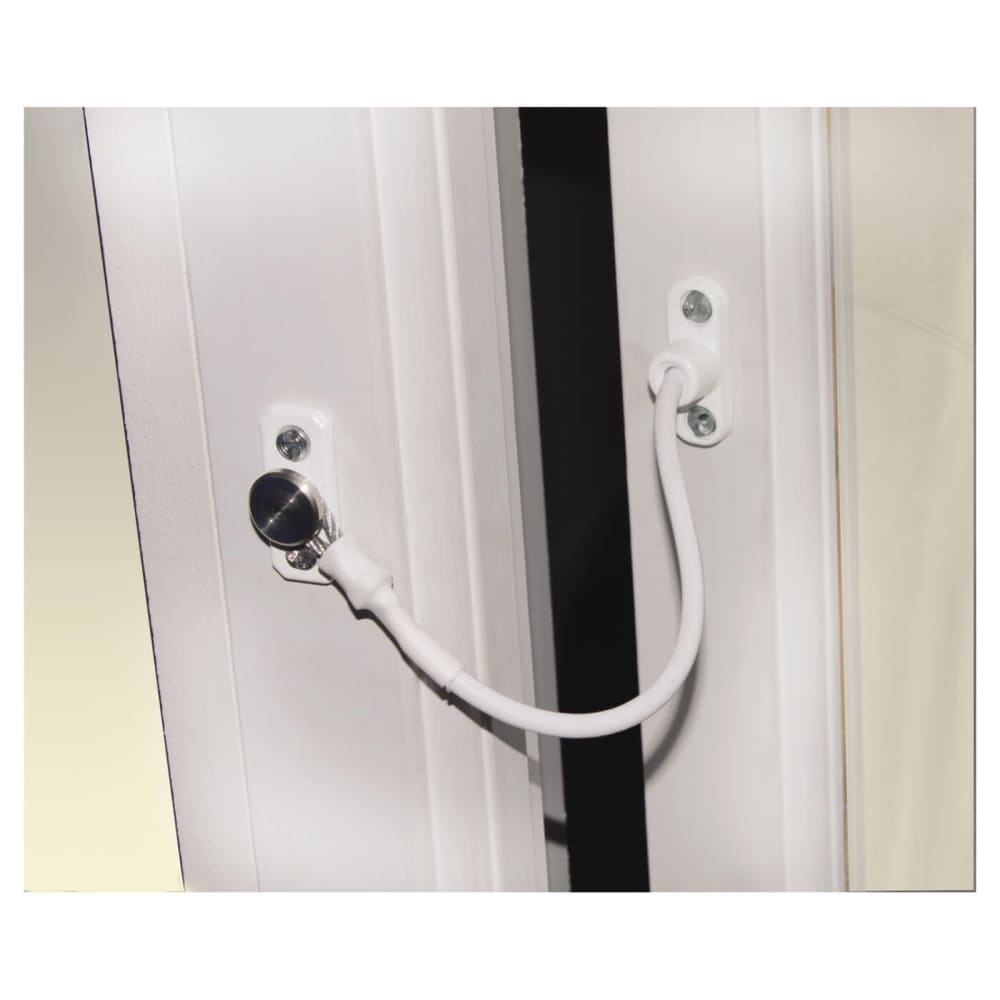 Jackloc Perma Permanent Fixed Cable Window Restrictor – Brown 