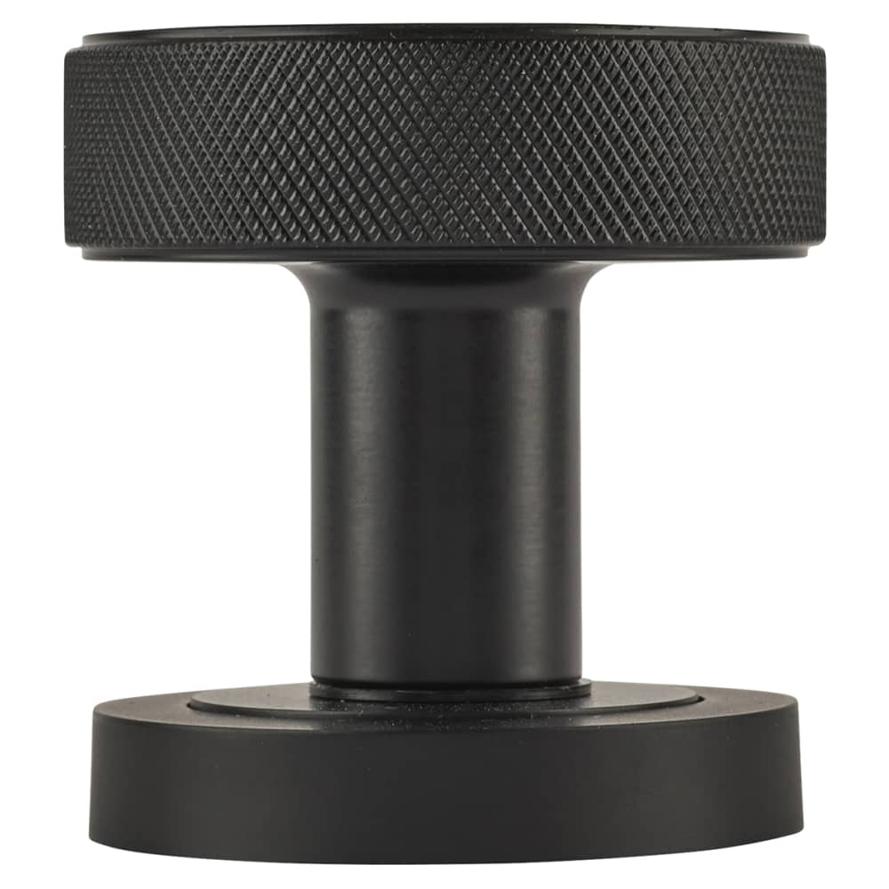 Altro Knurled Mortice Door Knob - 52mm Rose Diameter - Matt Black 