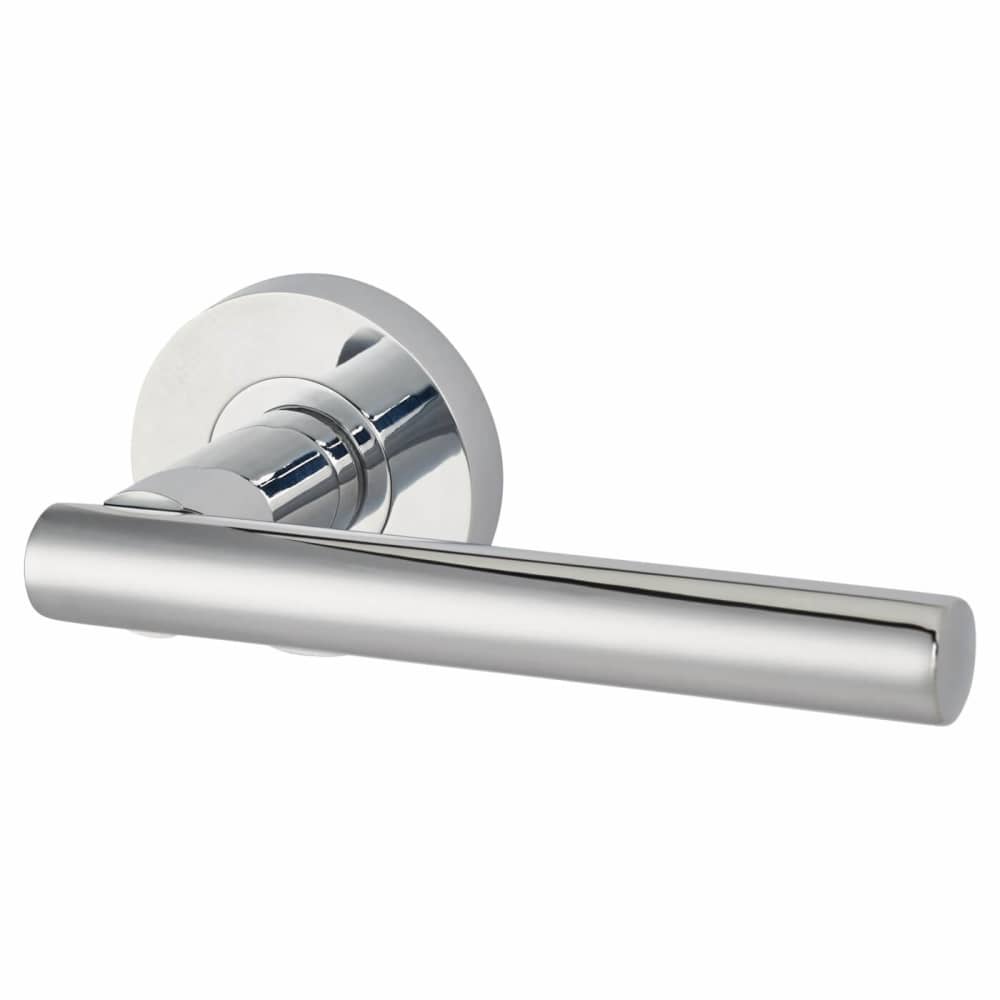 Jigtech Eden Lever Door Handle on Rose Polished Chrome