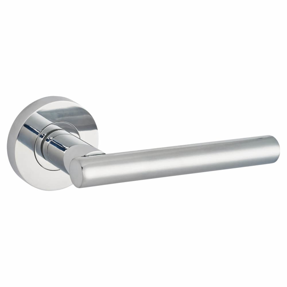 Jigtech Eden Lever Door Handle on Rose Polished Chrome