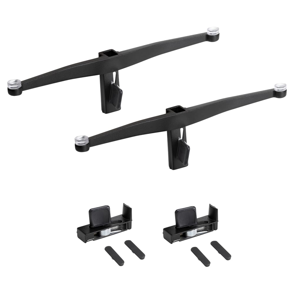 Emuca Zero Glass Shelf Bracket - 200mm Length - Black - Pair