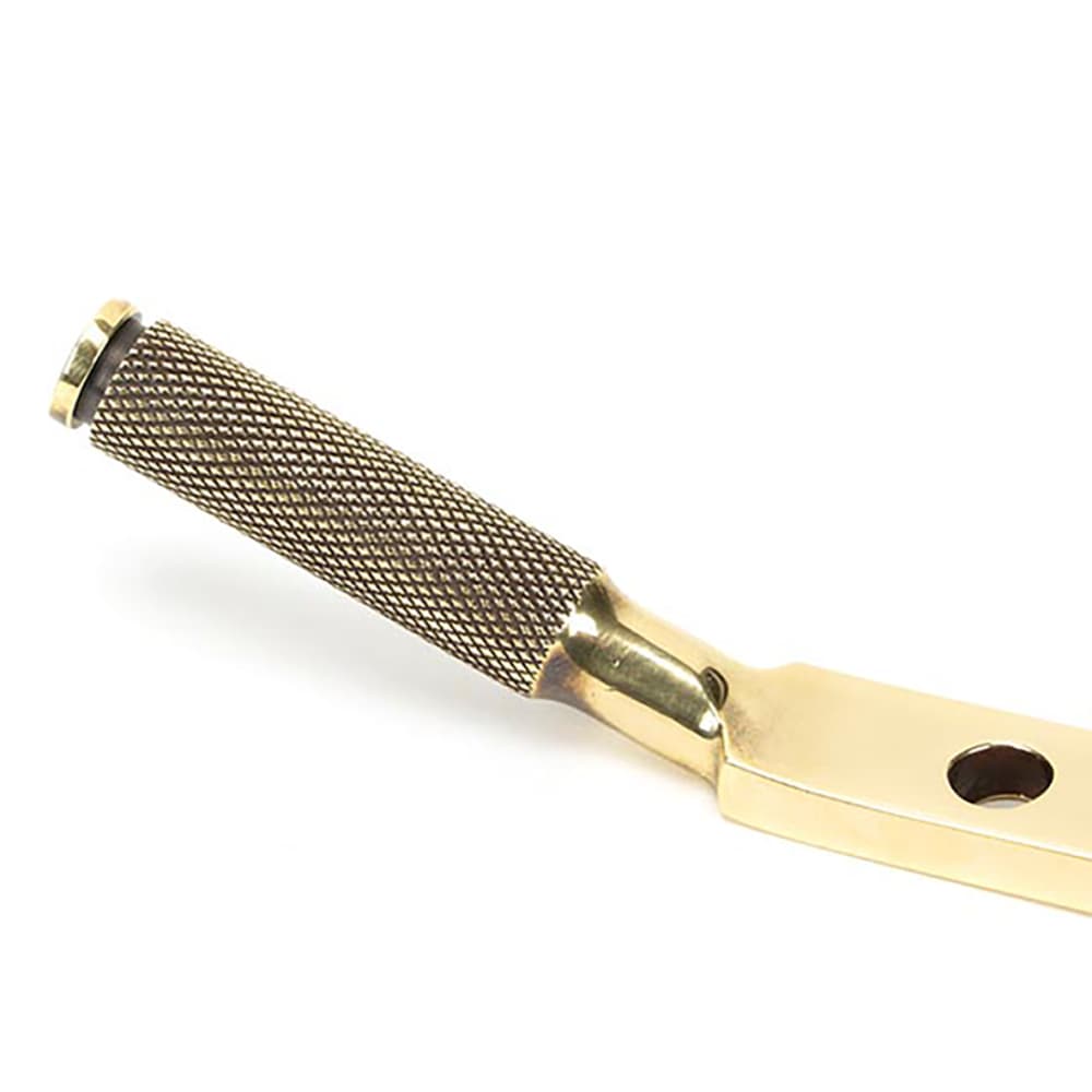 From The Anvil Brompton Knurled Casement Window Stay - 10"/250mm Length - Aged Brass