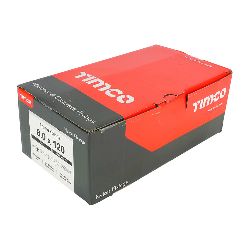 TIMCO Screw Type Frame Fixing - 8 x 120mm - Pack of 100