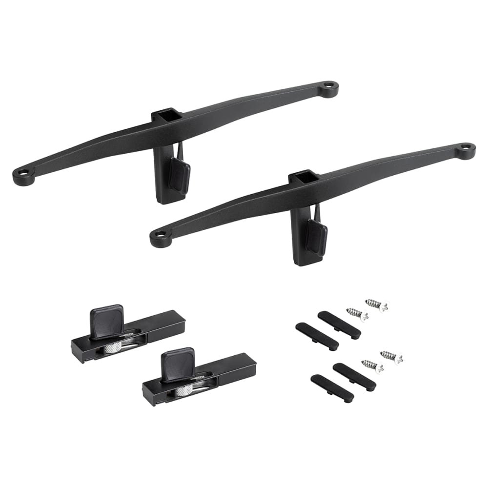 Emuca Zero Wooden Shelf Brackets - 200mm Length - Black - Pair