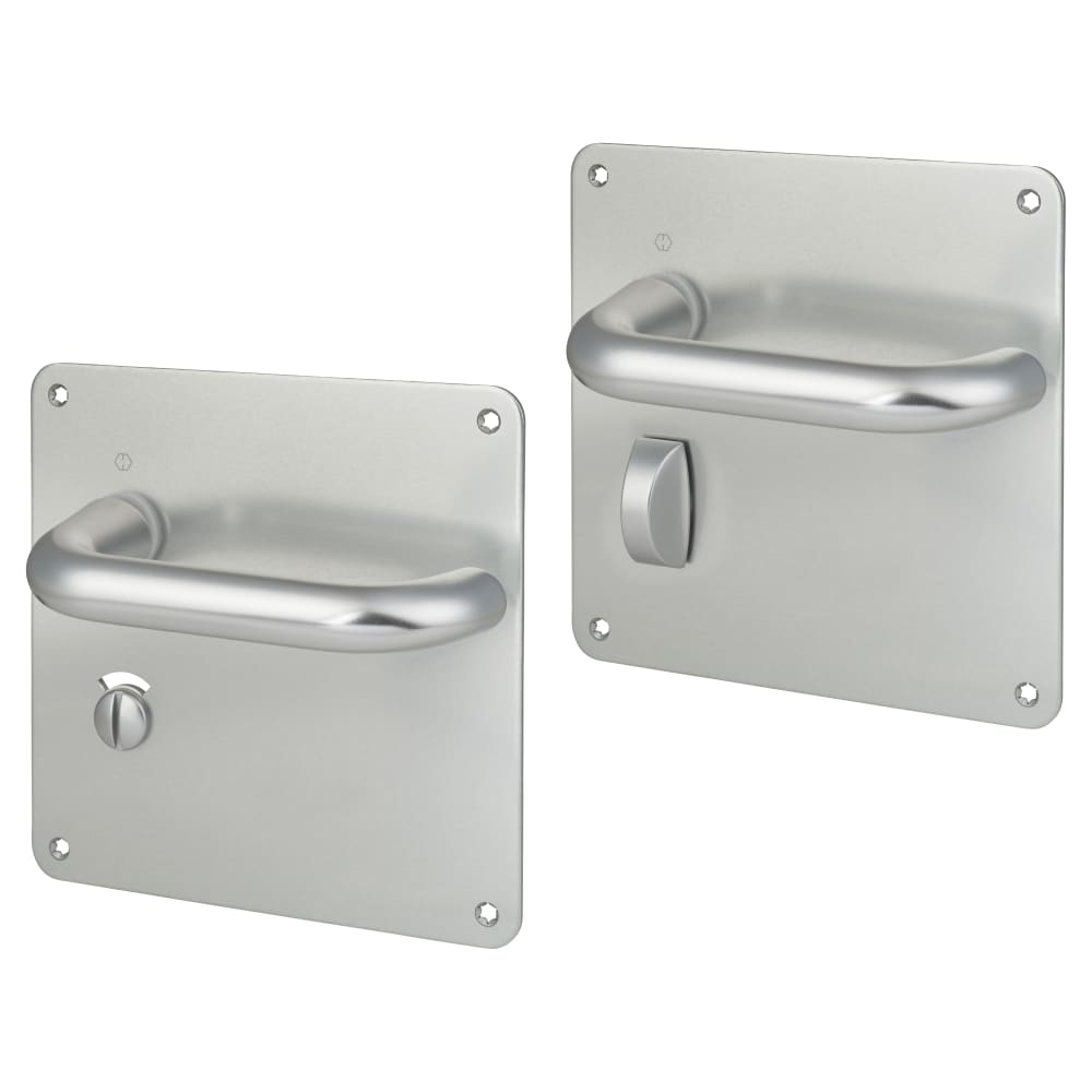 Altro 20mm Return to Door Bathroom Door Handle - 160 x 160mm - RH - Satin Aluminium