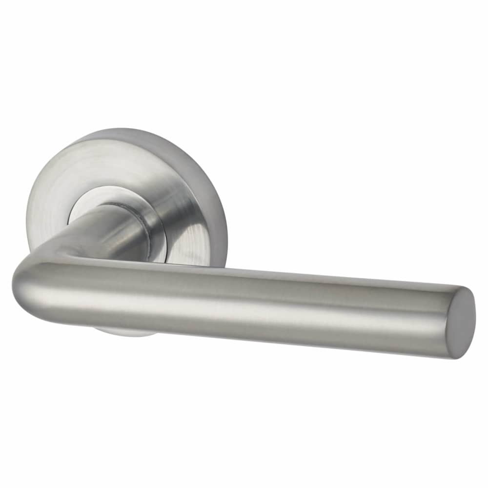 Jigtech Riva Door Handle on Rose - Satin Chrome