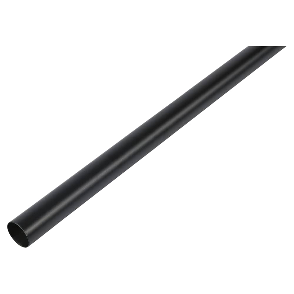 Rothley 25mm Curtain Pole / Wardrobe Hanging Rail - 1829mm Length - Matt Black