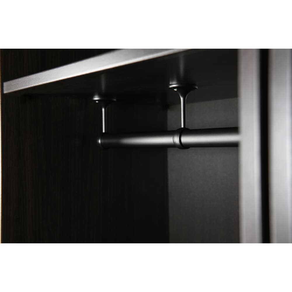 Rothley 25mm Curtain Pole / Wardrobe Hanging Rail - 1829mm Length - Matt Black