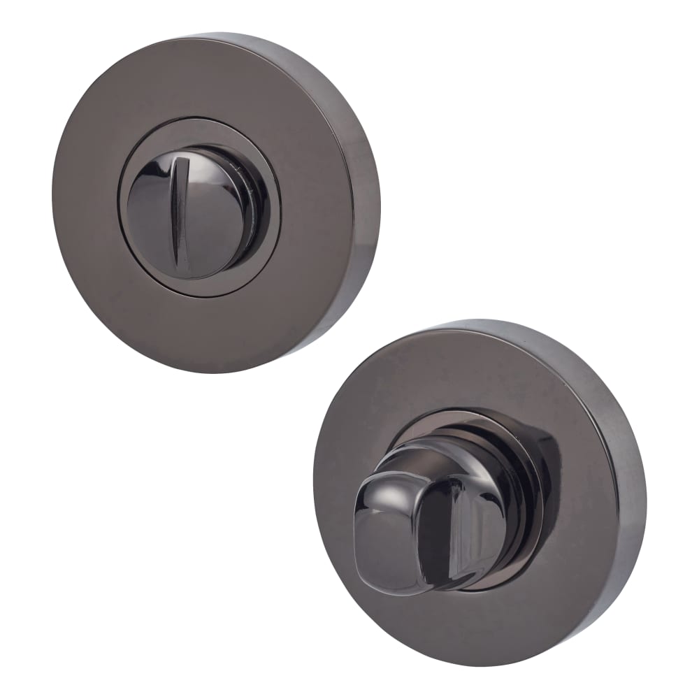 Jigtech Round Bathroom Turn & Release Set - Black Nickel ...
