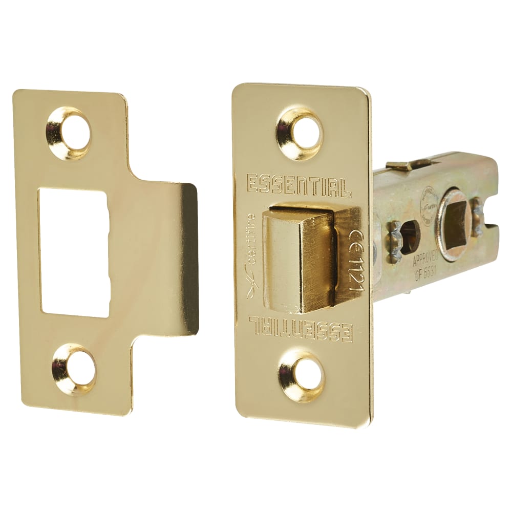 Touchpoint Budget Scroll Privacy Door Handle Kit - Short Plate - Polished Brass