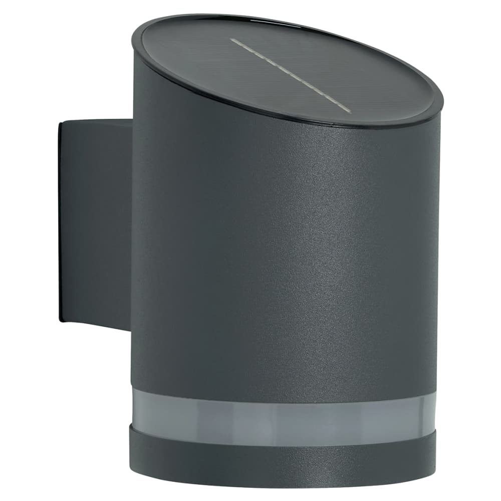 Forum Zink Trimdon 2W LED Solar Outdoor Down Wall Light - IP44 - 3000K Warm White - Anthracite