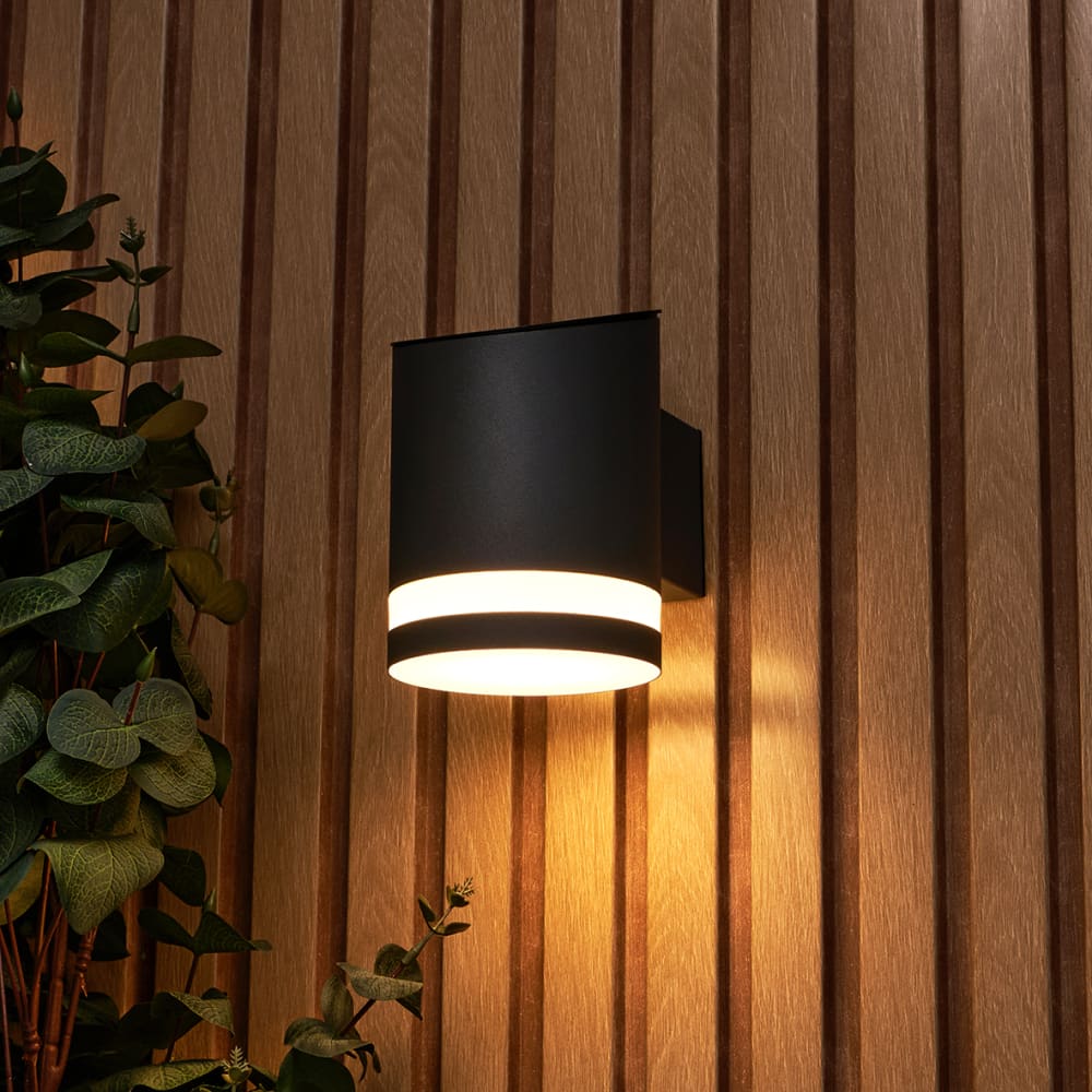 Forum Zink Trimdon 2W LED Solar Outdoor Down Wall Light - IP44 - 3000K Warm White - Anthracite