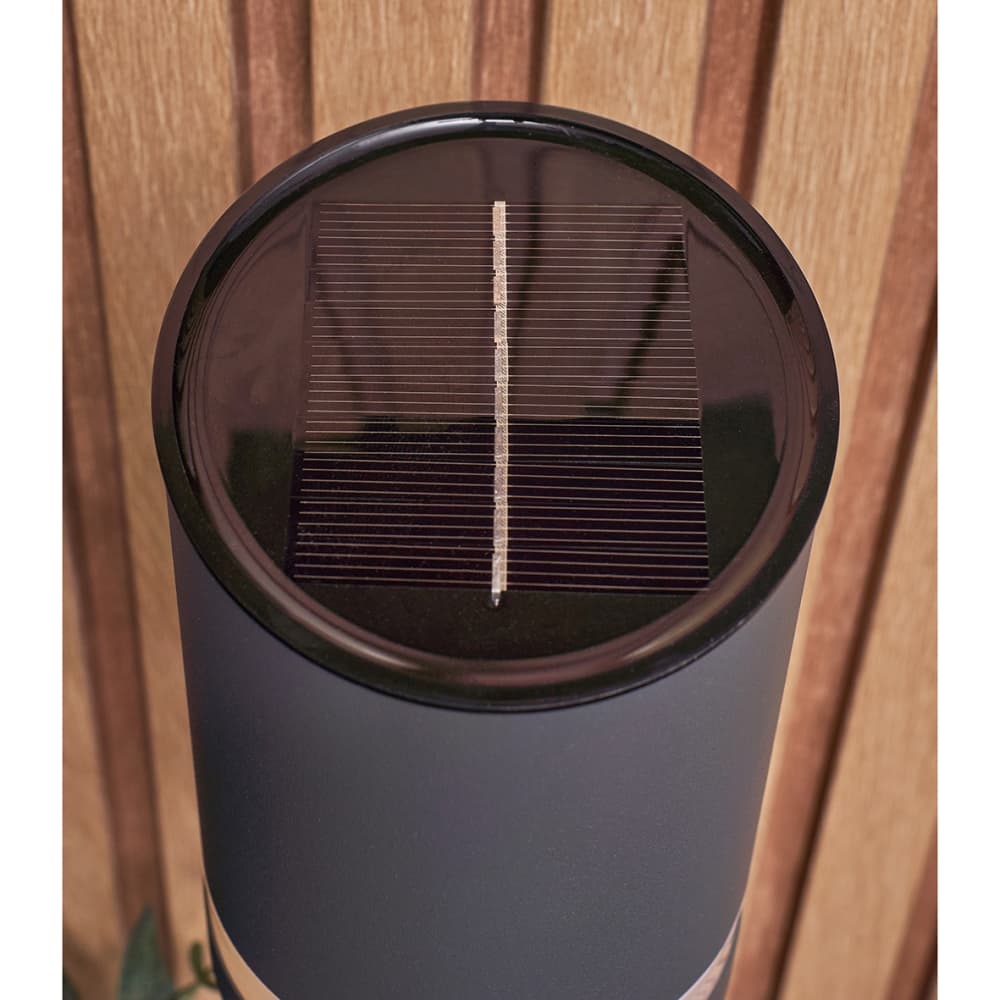 Forum Zink Trimdon 2W LED Solar Outdoor Down Wall Light - IP44 - 3000K Warm White - Anthracite