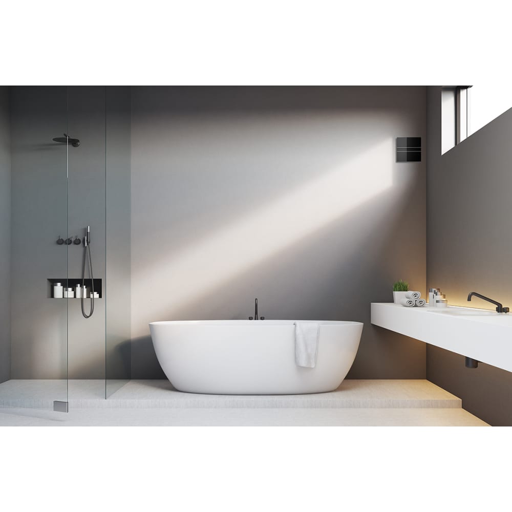 Everything Ventilation Mela Air Glass EVEMAG100T003 Bathroom Extractor Fan with Timer - Black