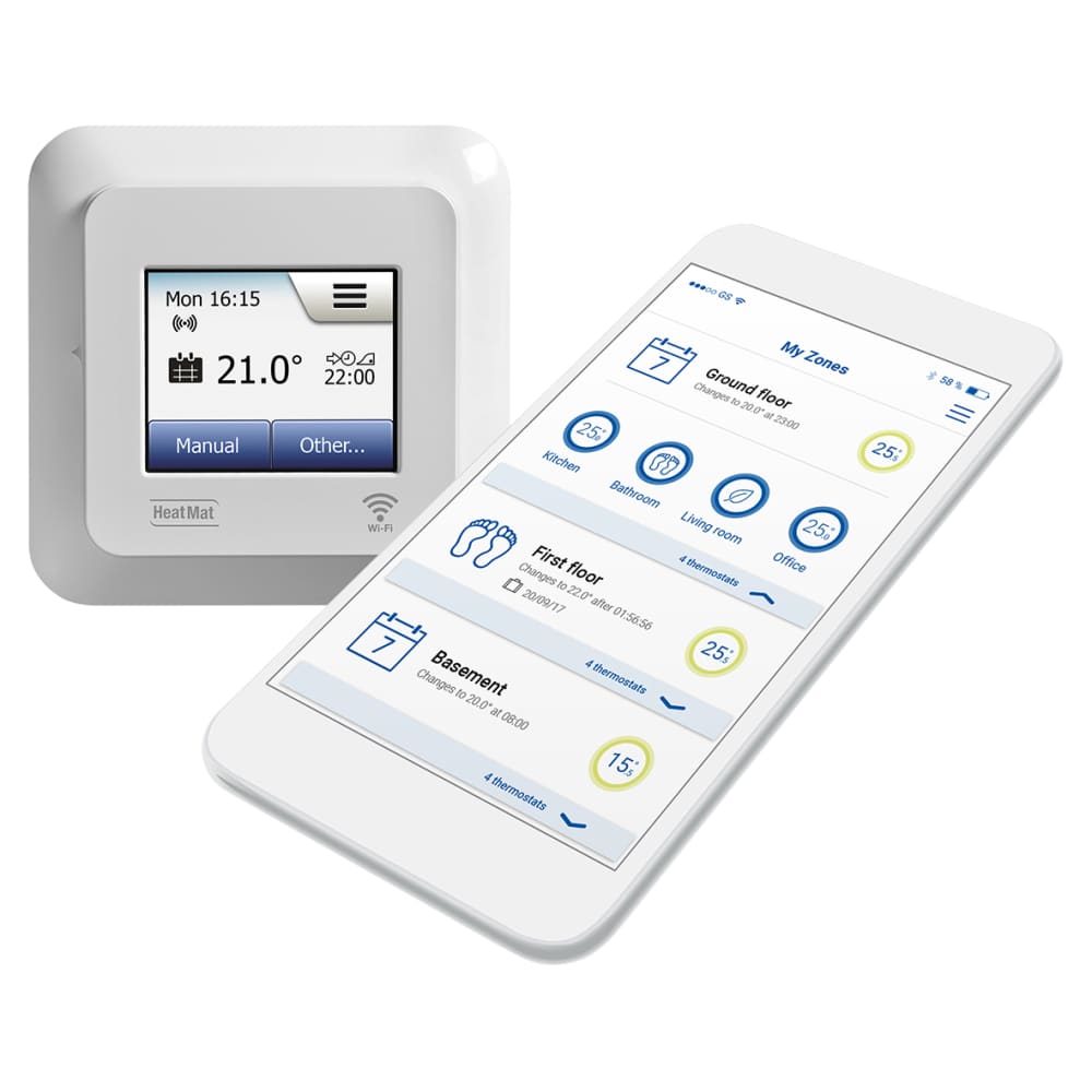 Heat Mat NGT-3.0-WiFi 16A App Controlled Thermostat for Electric Underfloor Heating - White
