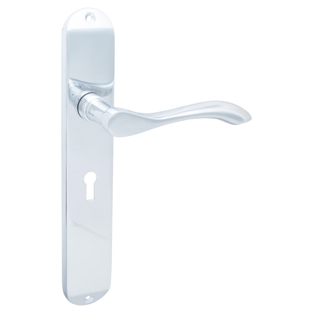 Hampstead Altea Lock Door Handle - Keyhole - 240 x 41mm - Polished Chrome