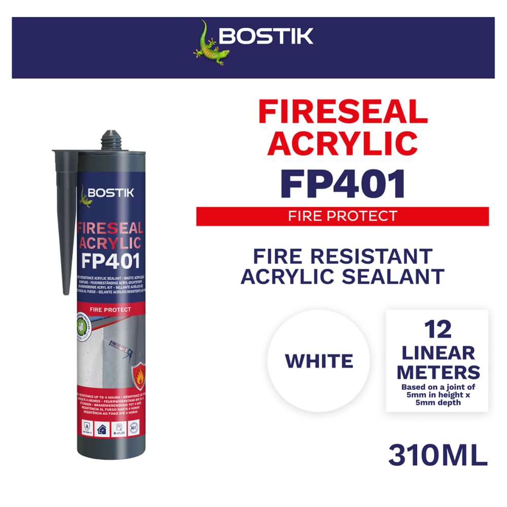 Bostik FP401 Fireseal Acrylic Sealant - 310ml - White