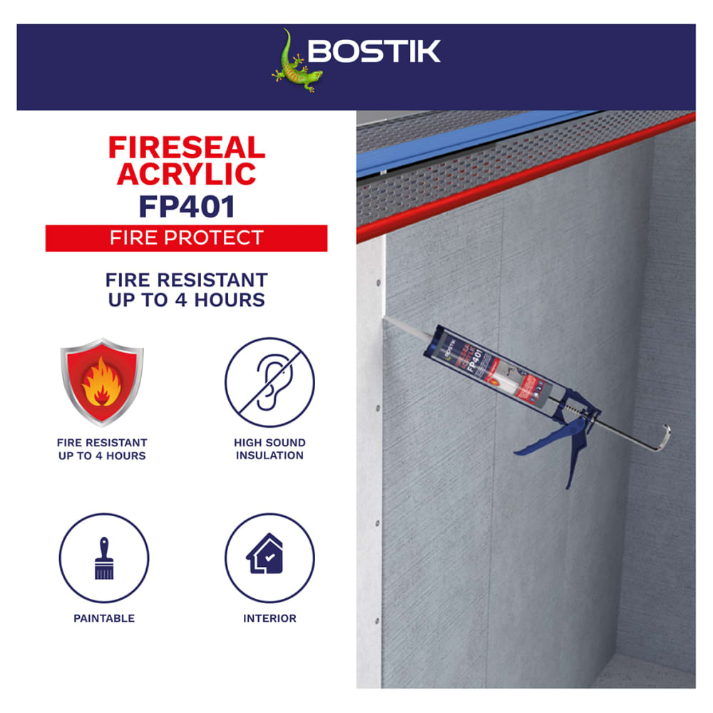 Bostik FP401 Fireseal Acrylic Sealant - 310ml - White