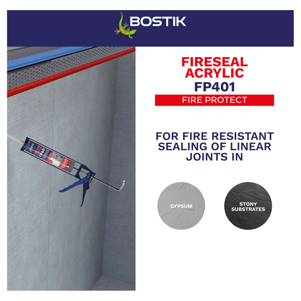 Bostik FP401 Fireseal Acrylic Sealant - 310ml - White