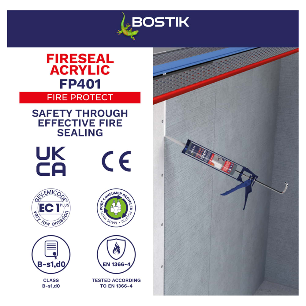Bostik FP401 Fireseal Acrylic Sealant - 310ml - White
