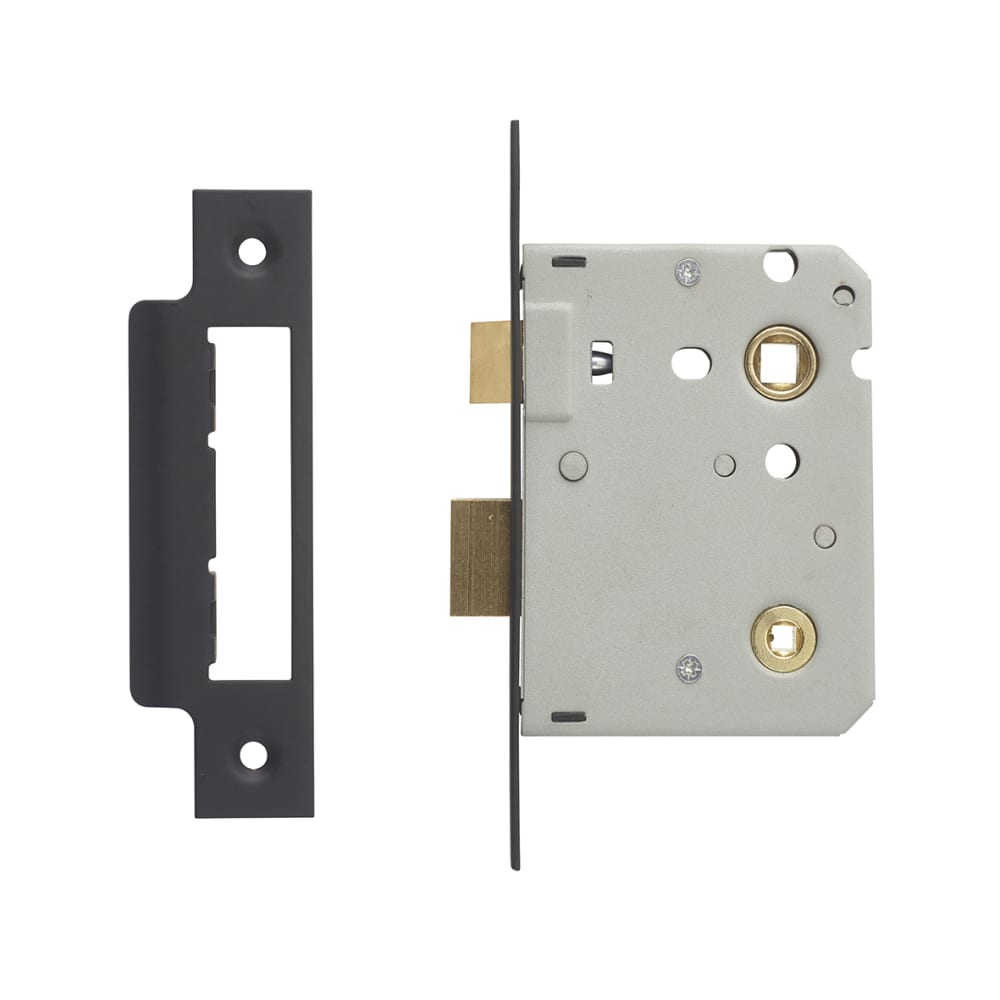 ERA Bathroom Lock - 76mm Case - 57mm Backset - Matt Black ...