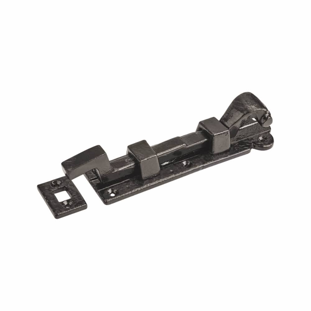 Elan Blacksmith Necked Barrel Bolt - 152 x 37mm - Metalised Antique Black Iron