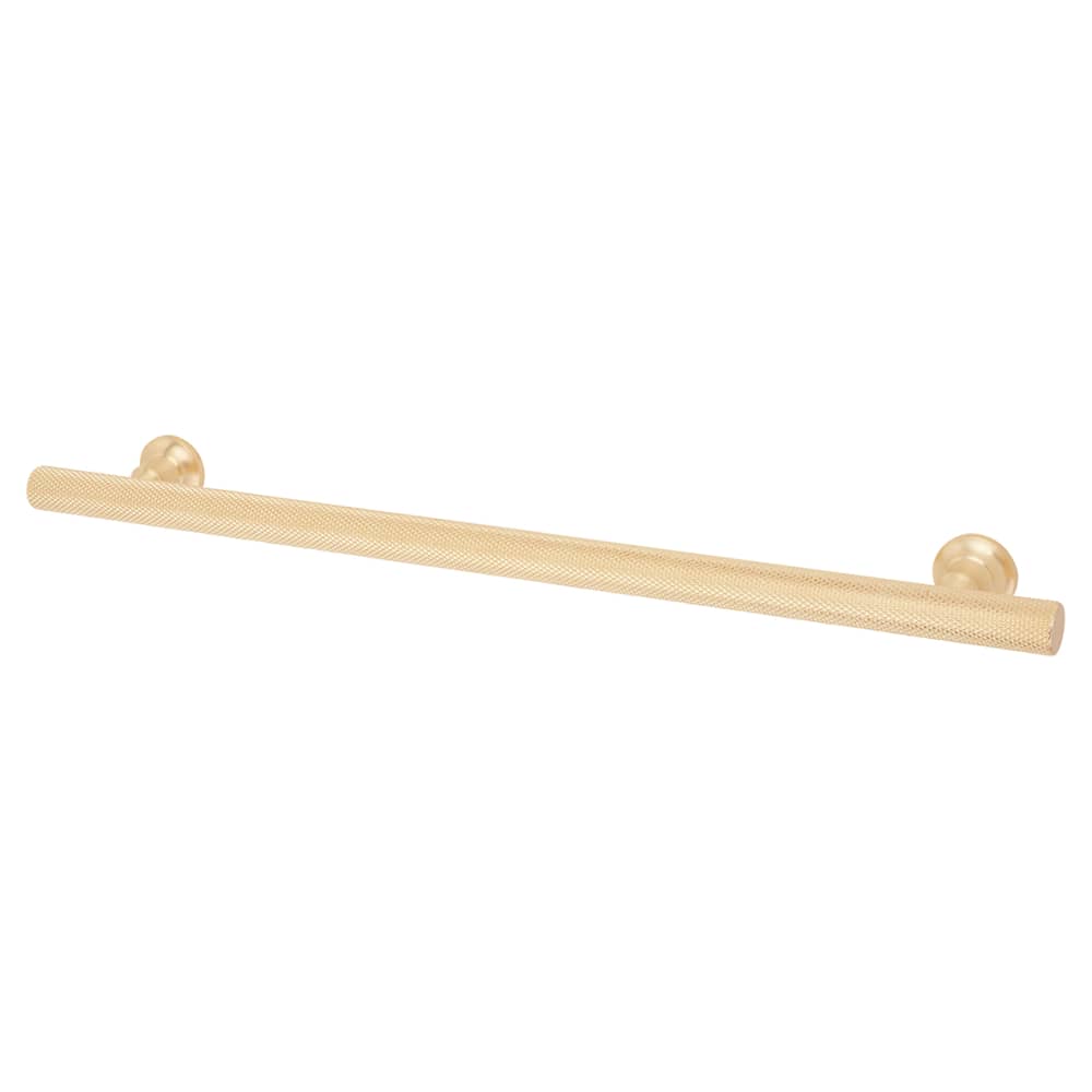 Altro York 12mm Knurled T-Bar Cabinet Pull Handle - 224mm Centres - Satin Brass