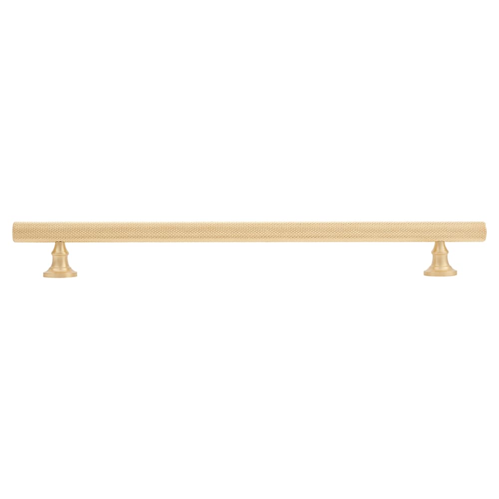Altro York 12mm Knurled T-Bar Cabinet Pull Handle - 224mm Centres - Satin Brass