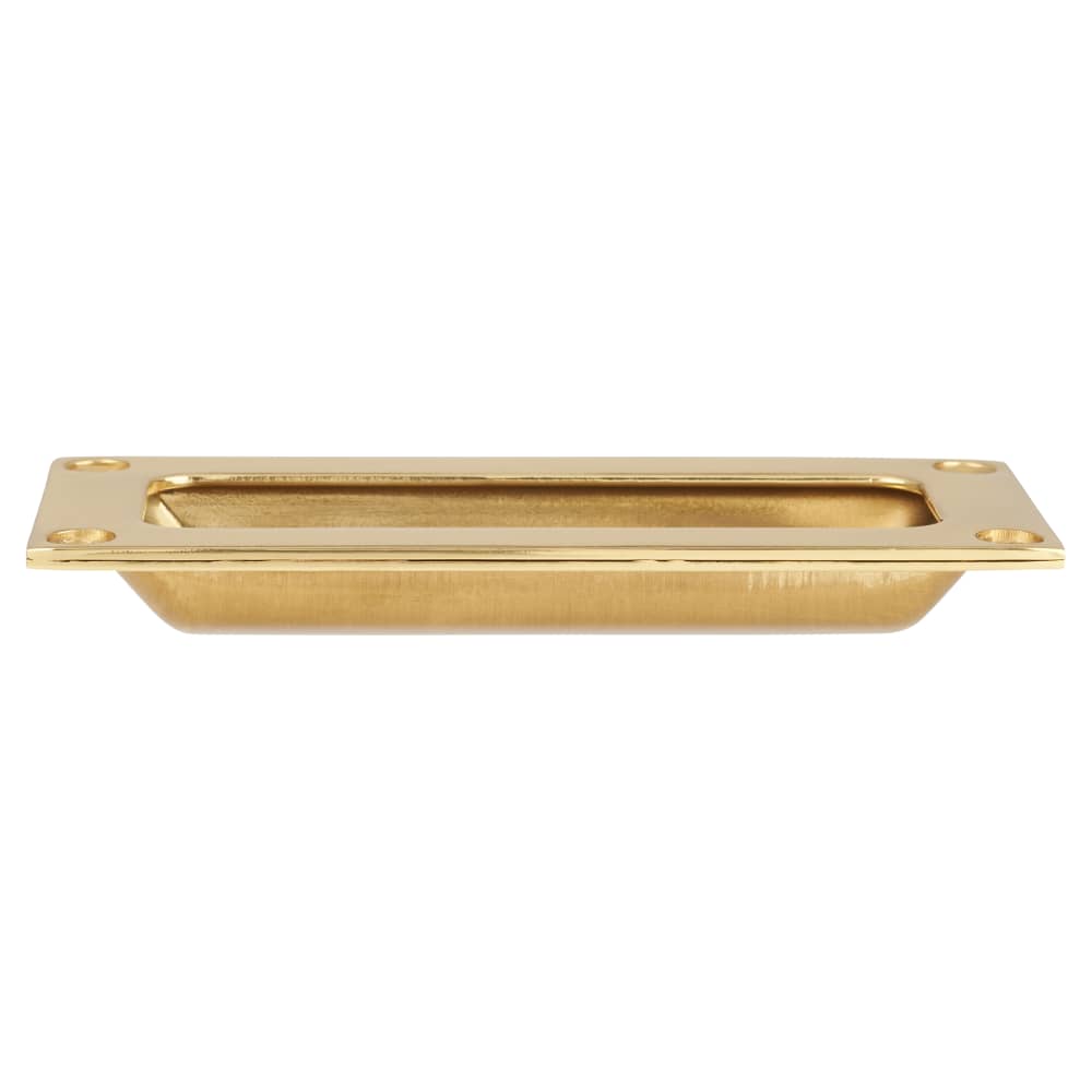 Altro Rectangular Flush Cabinet Pull Handle - 102 x 45mm - Polished Brass