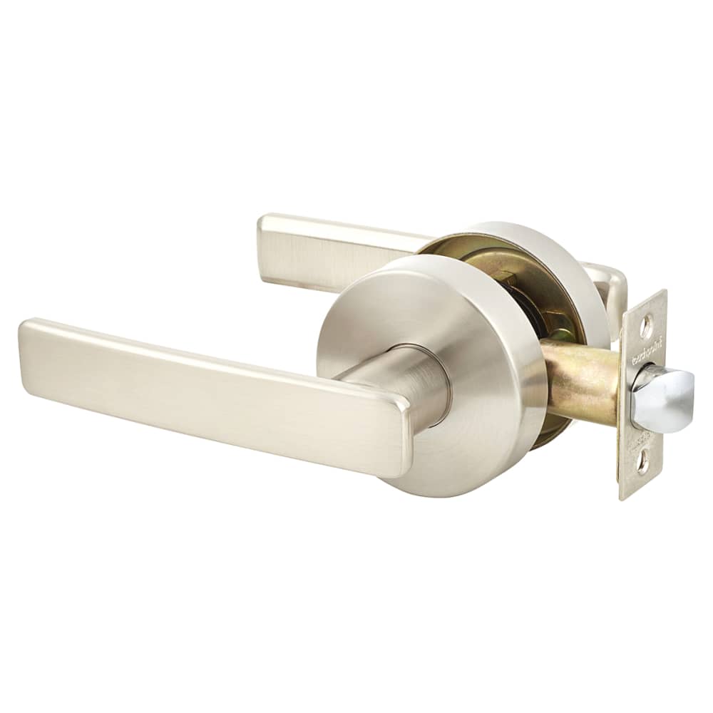 Altro Straight Hotel Door Handle on Rose Set - Passage - Satin Stainless Steel