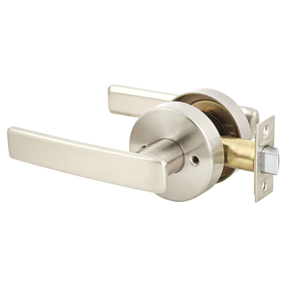 Altro Straight Hotel Door Handle on Rose Set - Passage - Satin Stainless Steel