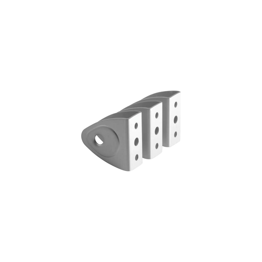 Designer Toilet Cubicle Wall Bracket - 12-13mm Panels - Satin Anodised Aluminium - Pack of 3