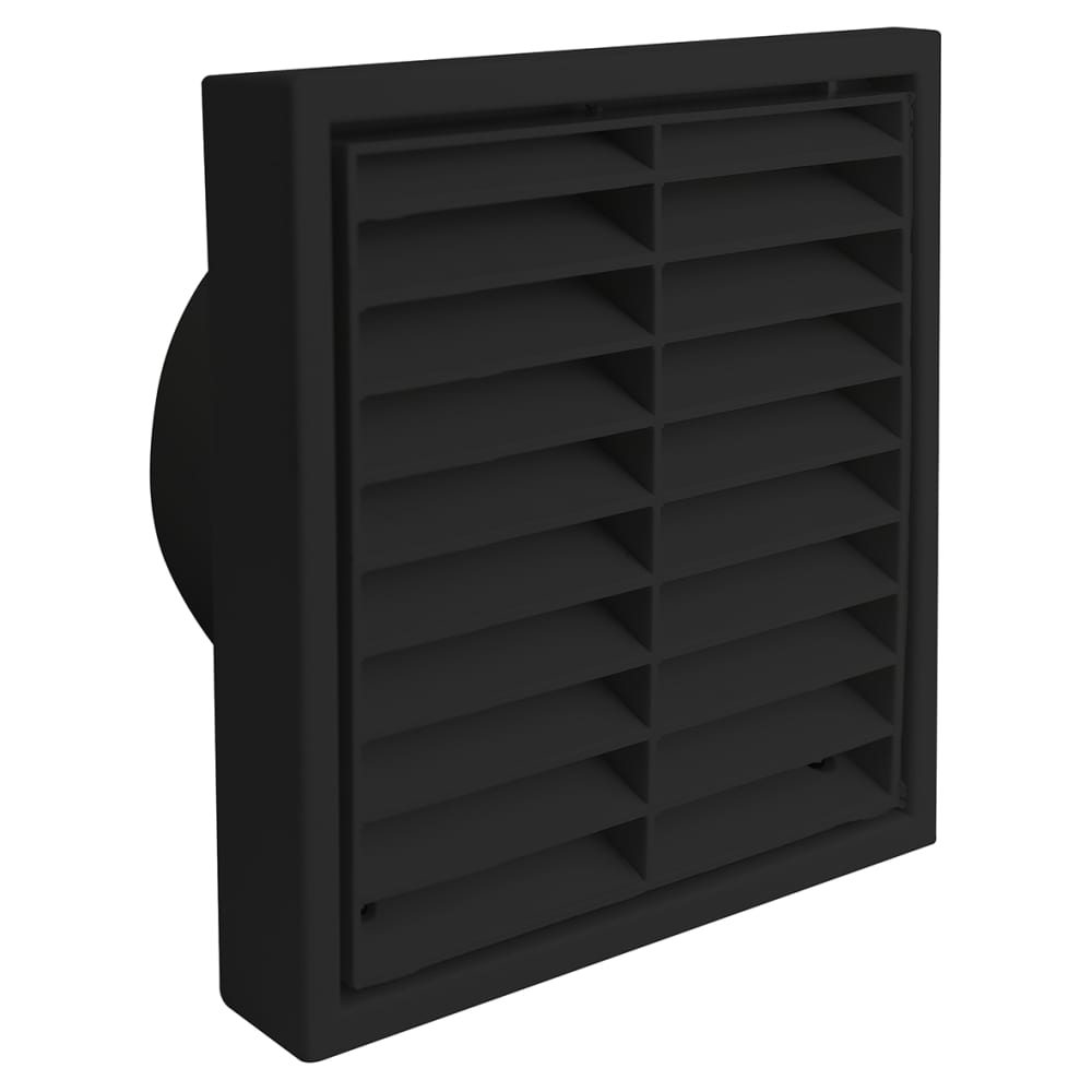 Manrose Wall Grill Fixed Shutter - 4"/100mm - Black