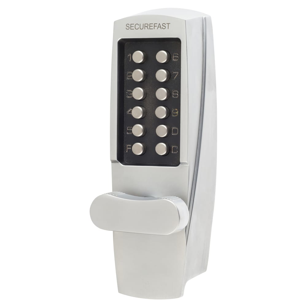 Securefast SBL700.S Push Button Code Lock and Latch - Holdback Option - Satin Chrome