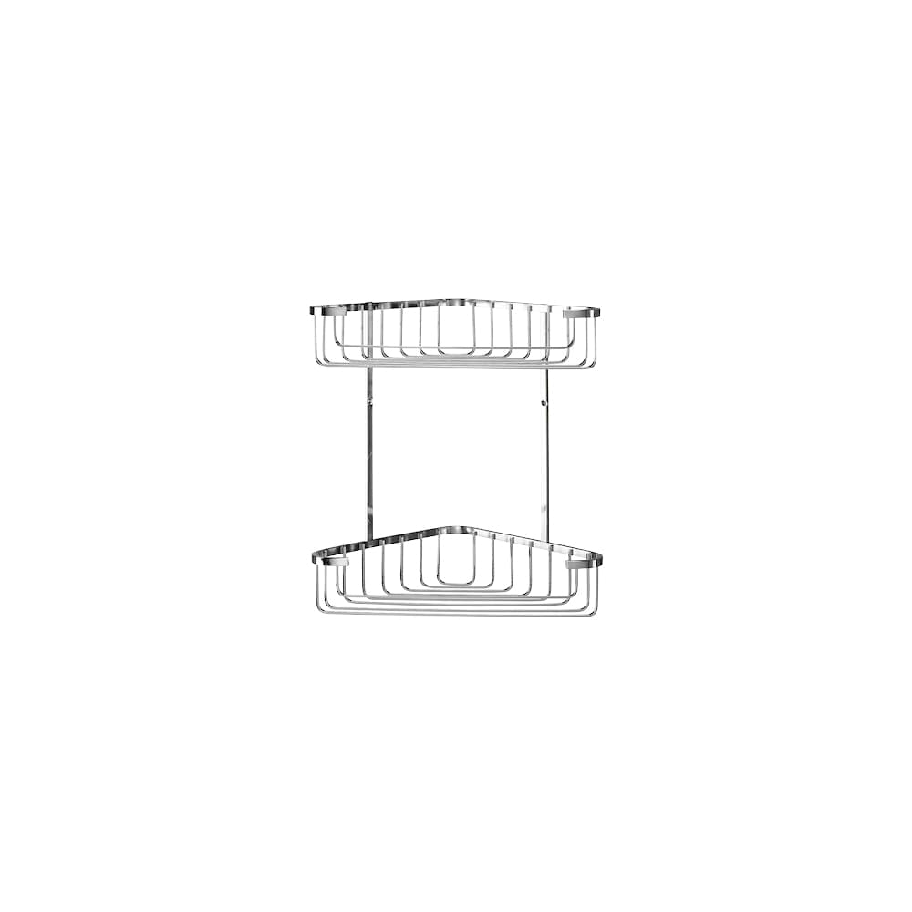 Croydex Wirework Large Corner Shower Basket - Two Tier - 305 x 275 x 165mm - Stainless Steel