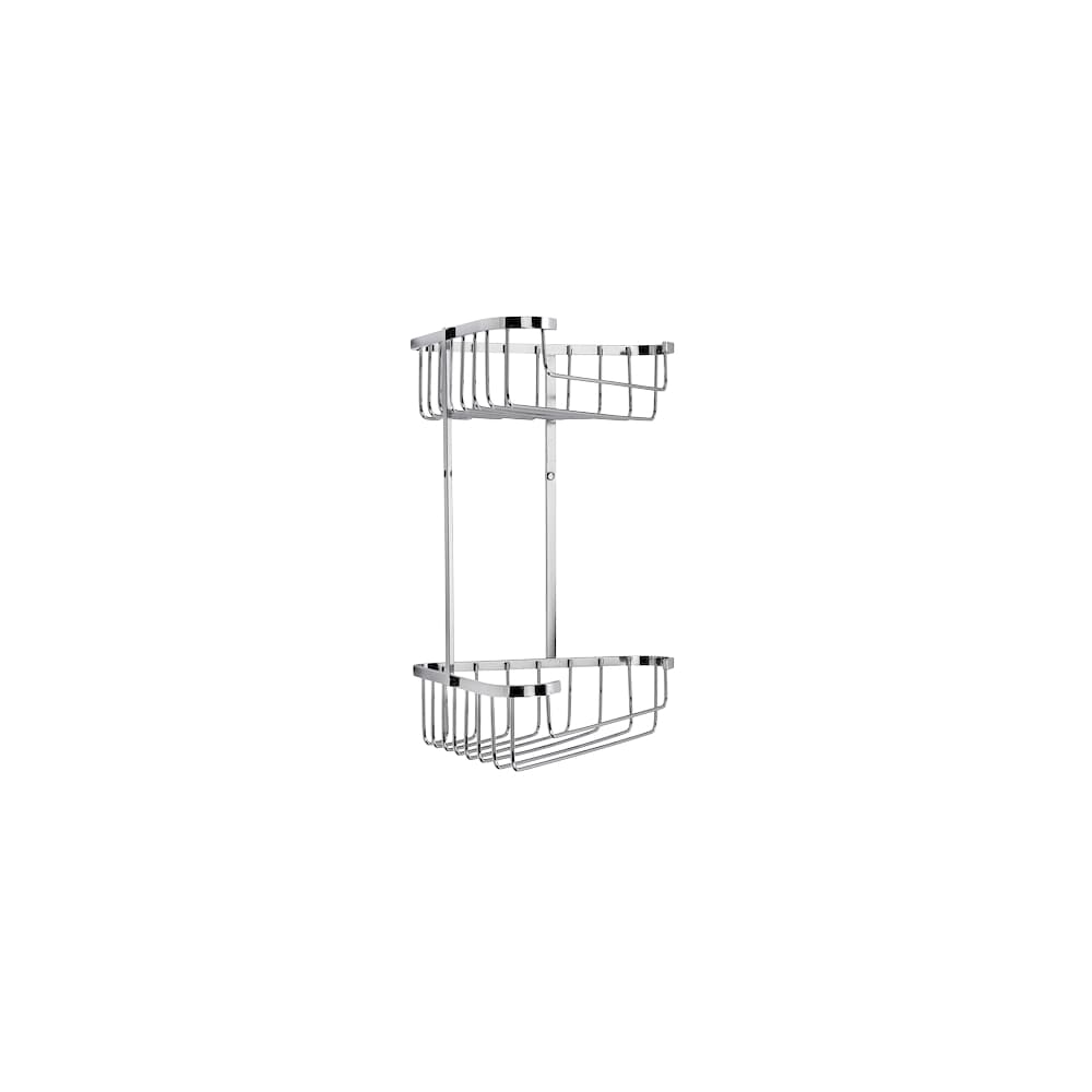 Croydex Wirework Large Corner Shower Basket - Two Tier - 305 x 275 x 165mm - Stainless Steel
