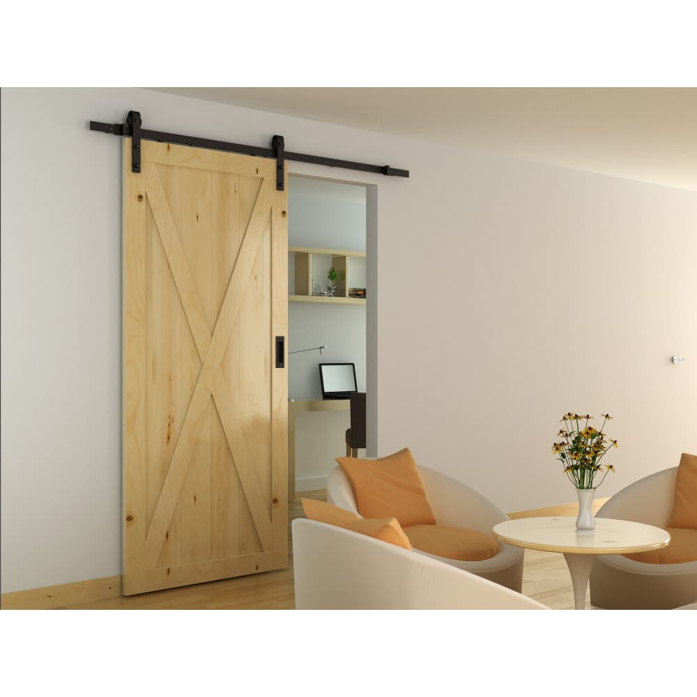 Barrierslide Barn Strap Sliding Door Gear Kit - 2000mm Track - 80kg Max Door Weight - Black