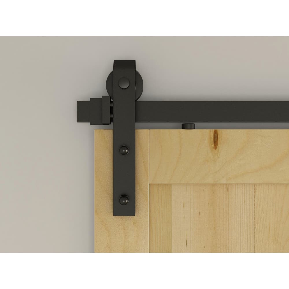 Barrierslide Barn Strap Sliding Door Gear Kit - 2000mm Track - 80kg Max Door Weight - Black