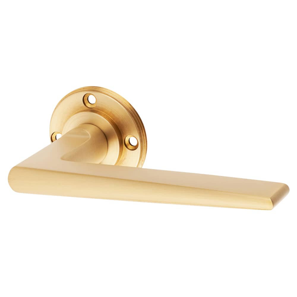Burlington BUR10 by Frelan Mayfair Door Handle on Reeded Beehive Rose - Satin Brass