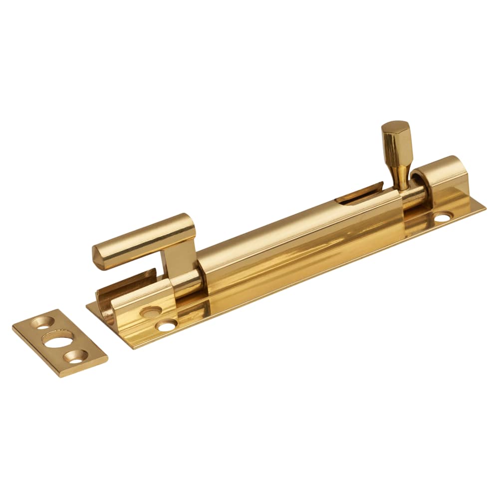 Altro Necked Barrel Bolt - 100 x 32mm - Polished Brass