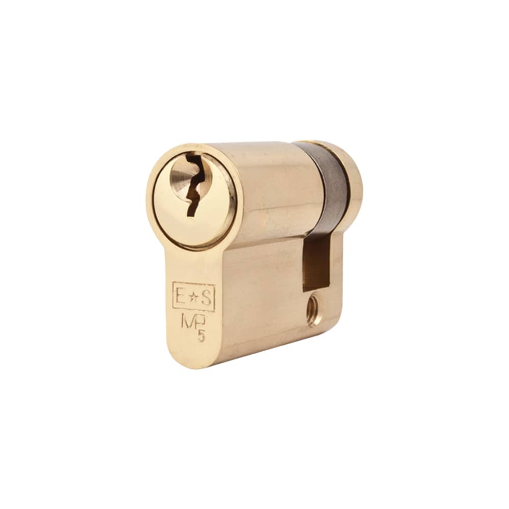 Eurospec 5 Pin 40mm Euro Single Cylinder - 30 + 10mm - Polished Brass - Master Keyed