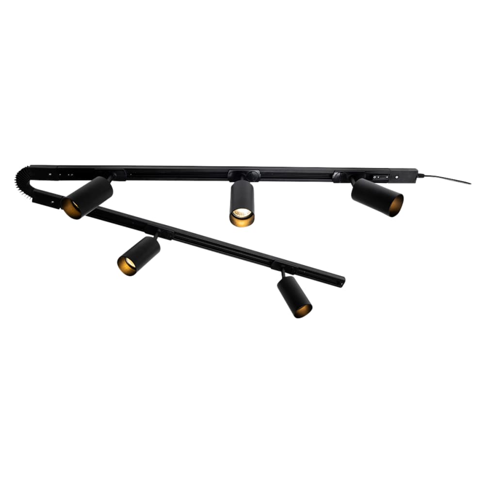 Forum Inlight Cayo GU10 5 Head Track Spotlight Kit - Black