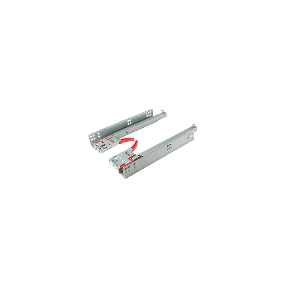 Klug Base Mount Soft Close Drawer Runner - Single Extension - 500mm Length - 30kg - Zinc