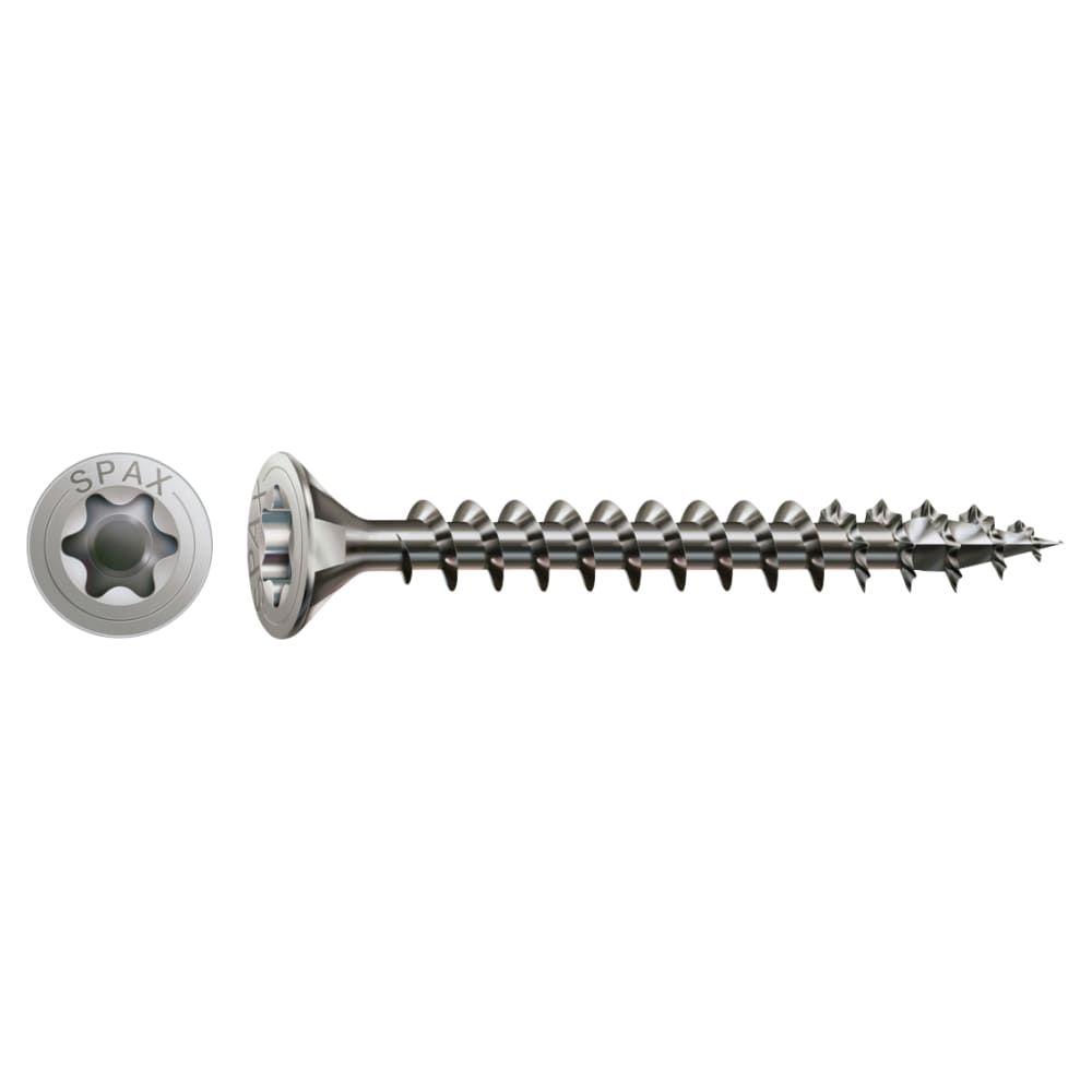 Stainless Steel Screw, 8 X 120 Mm, Pack Of 50, Partially Threaded, Countersunk Head, T-Star Plus T40, 4CUT, Stainless Steel A2-0197000801205