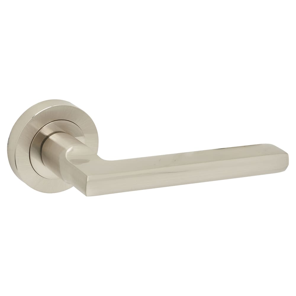 Jedo by Frelan Jet Door Handle on Rose - Satin Nickel